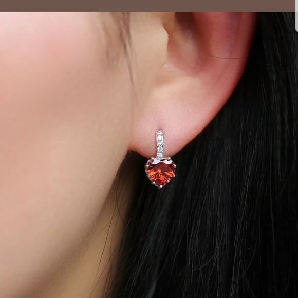 8 Colors CZ crystal trendy earrings Silver new - Picture 4 of 8